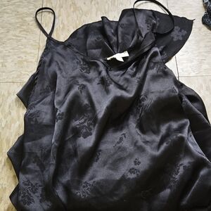 See You Monday full length  Black Slip Dress EMBELLISHED with Side Slit